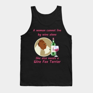 A Funny Wire Fox Terrier and Wine Tank Top